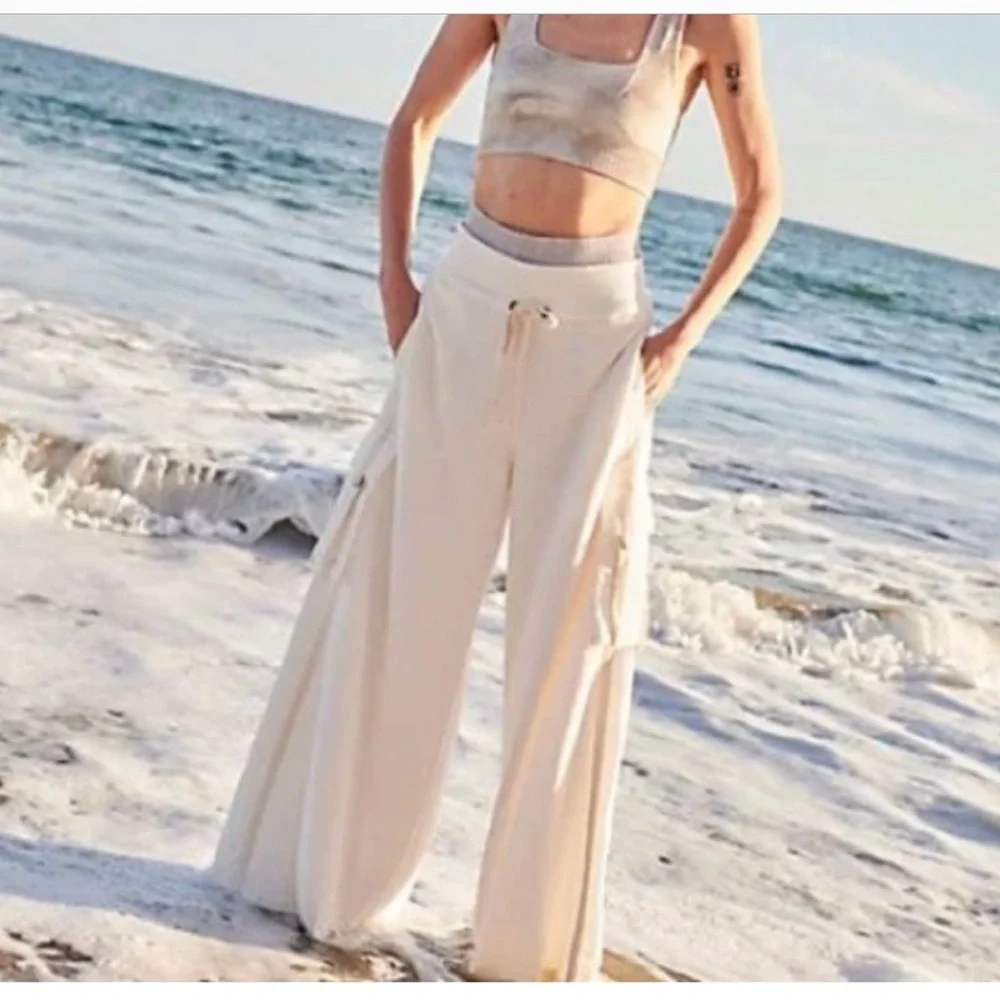 Free People Playoff Wide-Leg Pants Medium - Picture 1 of 16
